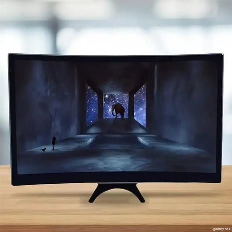 מגדיל מסך לסמארטפון 3D עם מעמד. מגבר מסך לטלפון 12 אינץ', מסך גדול, מסך קעור, מגדיל מסך לטלפון נייד.