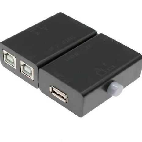חיבור USB 1.1/2.0 עם 2 יציאות. מתג שיתוף USB 1.1/2.0, קופסת פיצול עם 2 יציאות עבור מחשב, מחשב נייד, סורק, מדפסת.
