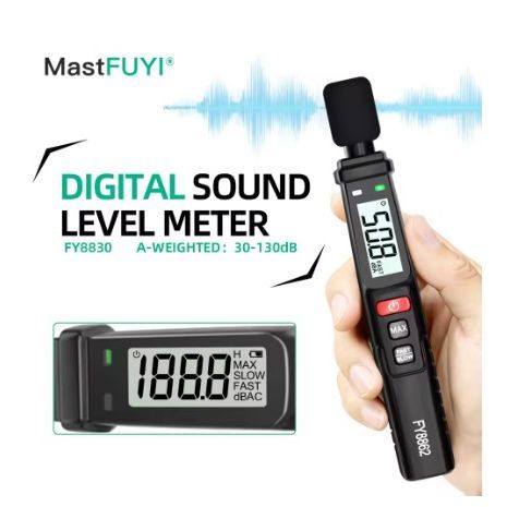 Digital noise meter, portable sound meter, digital sound level meter.