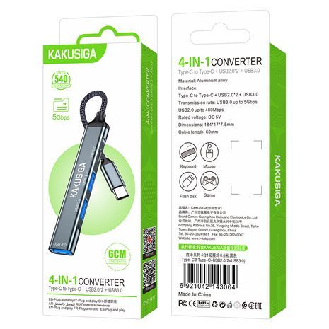 Концентратор  (разветвитель, переходник, хаб)  USB TYPE-C на 4 выхода