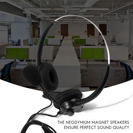 אוזניות לטלפון קווי, אוזניה לטלמרקטינג , עם חיבור במקום שפופרת