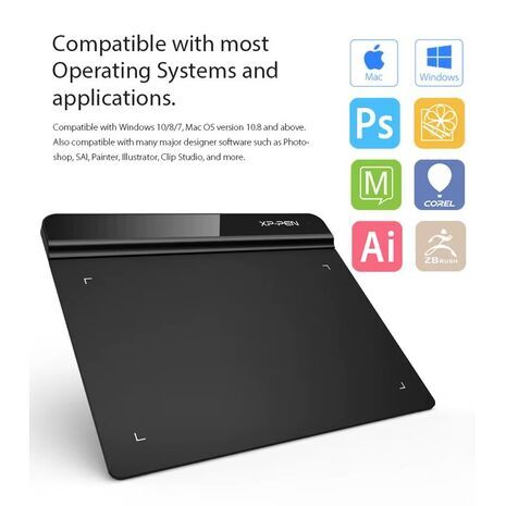 Профессиональный графический ЖК-планшет 10x6 дюймов  с 12 экспресс-клавишами для безбумажного рисования, письма и игр .