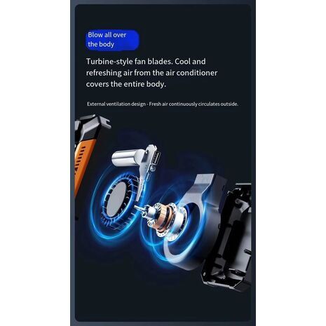 מאוורר לביש 4 ב-1: סוללה ניידת, פנס, חיבור לחגורה ולצוואר – מאוורר לעבודה, לטיולים ולקמפינג HOMFISH