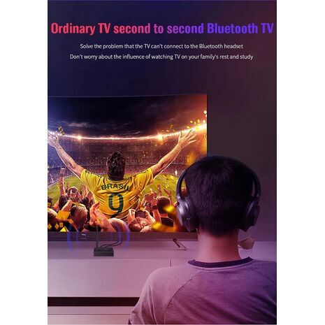 מתאם אודיו אלחוטי לחיבור אוטומטי של אוזניות Bluetooth לטלוויזיה או למחשב — TX13 משדר Bluetooth 5.0 תלת-תכליתי עם ממיר DAC (AUX/RCA/USB/קו-אקסיאלי/אופטי) T44C