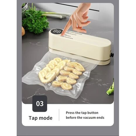 ואקוםאטור 3 ב-1 – איטום בלבד, ואקום עם איטום, או שאיבת אוויר; מתאים לכל סוגי המזון ולאריזת חפצים לאחסון ממושך או לנסיעות.