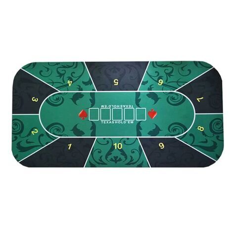 Professional Poker Rubber Mat NY-19090 — Up to 10 Players, Waterproof, Non-Slip, 90x180 cm, 0.2 cm Thick