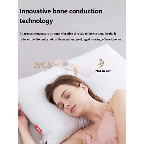 Беспроводная Bluetooth-колонка с костной проводимостью под подушку, звуковая панель-помощник для сна с белым шумом, LED-дисплеем, поддержкой TF/MP3 и таймером автоматического отключения