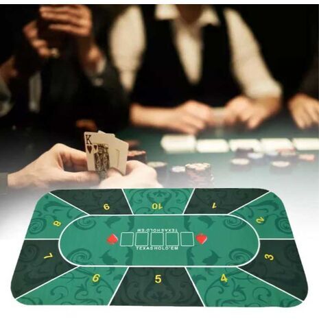Professional Poker Rubber Mat NY-19090 — Up to 10 Players, Waterproof, Non-Slip, 90x180 cm, 0.2 cm Thick