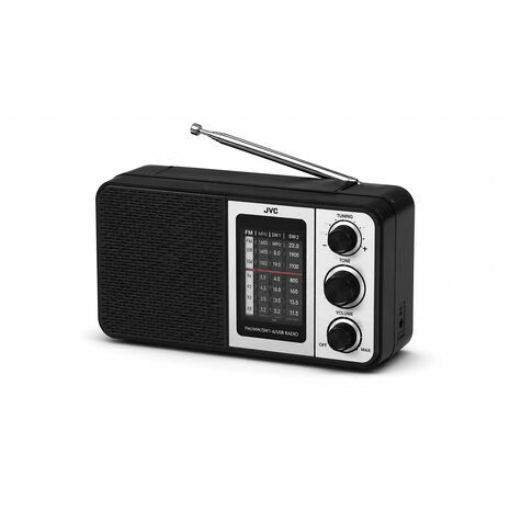 Многофункциональное радио с USB проигрываетелем, FM/MW  и 6ю SW-диапазонами – черное JVC RA-HRU30