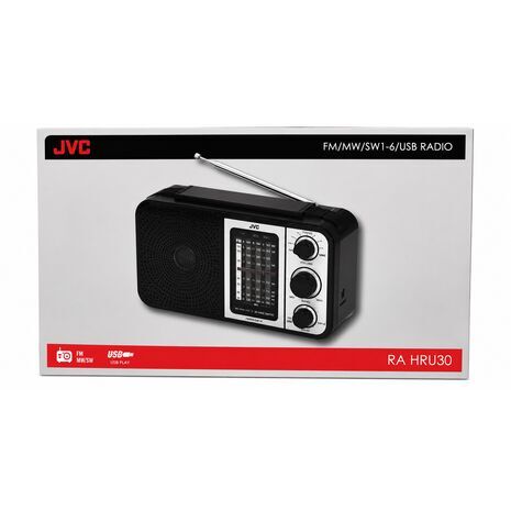 רדיו רב תכליתי עם נגן USB, FM/MW ו-6 תחומי SW – שחור JVC RA-HRU30 - 3