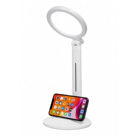 Large SAKAL 7W LED Desk Lamp with Flexible Base. Powered by electricity and USB, Touch Control.