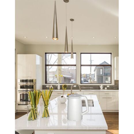 Decorative detachable kettle, model NIS, matte white color with relief pattern, MATRIX, 1800 W, 1.8 L