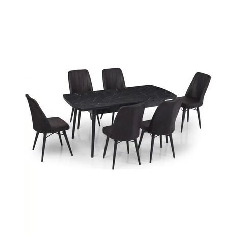 Выполнен из качественного МДФ. Внешне напоминает мраморный стол. Ножки металлические.  Размеры: 130 * 80. Дополнительное увеличение около 40 см.  Имеется светлая и темная расцветка. Стильный и современный дизайн. Можно дополнительно приобрести стулья серого, черного и бежевого цвета.  Производство Турция.  Цена стола: 1150 шекелей Цена стула: 400 шекелей Цена набора (стол + 4 стула): 2150 шекелей  Доставка*: 150 шекелей Доставка* + сборка: 300 шекелей  *До 2-го этажа без лифта  Такой набор украсит любую гостиную!