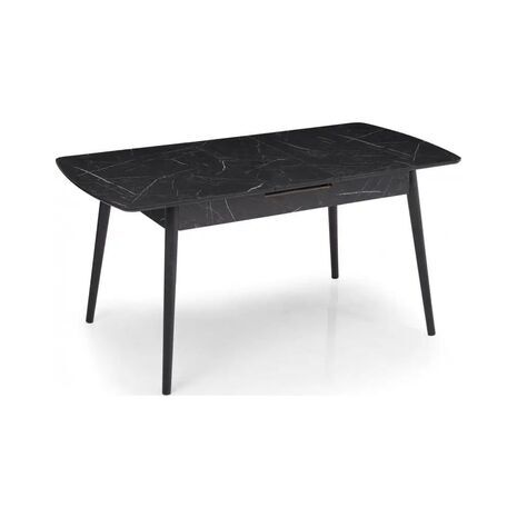 פינת אוכל סלון ניתן להרחבה + 4 כסאות קטיפה אלגנטיים Victoria