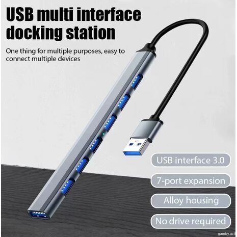 Концентратор на 7 входов USB 3.0 с кабелем 20 см - 2