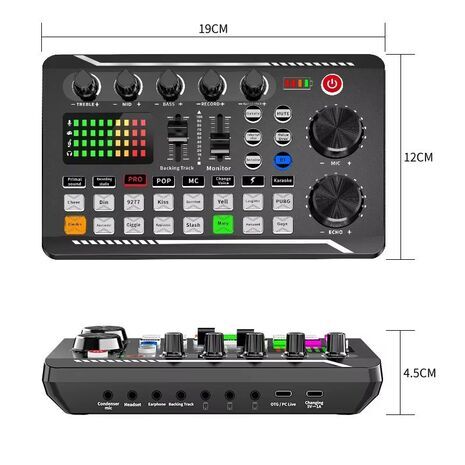 Podcasting and Streaming Kit: BM-800 Condenser Microphone, Mixer, Desktop Stand with F998 Audio Interface — Set for PC and Smartphone, Studio Recording, and Broadcasting, with Voice Changing and Sound Mixing Features