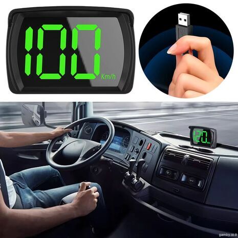 ספידומטר דיגיטלי GPS לרכב HUD. גודל פונטים גדול. KMH מד מהירות תצוגה לרכב - 8