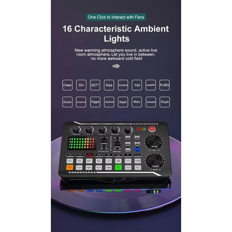 Podcasting and Streaming Kit: BM-800 Condenser Microphone, Mixer, Desktop Stand with F998 Audio Interface — Set for PC and Smartphone, Studio Recording, and Broadcasting, with Voice Changing and Sound Mixing Features