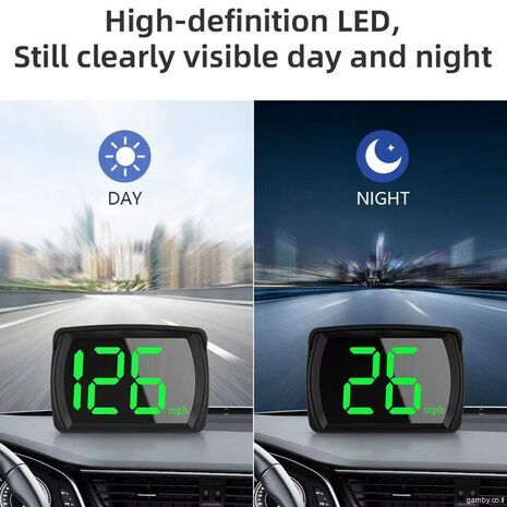 ספידומטר דיגיטלי GPS לרכב HUD. גודל פונטים גדול. KMH מד מהירות תצוגה לרכב - 2