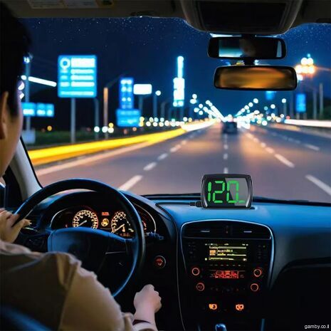 ספידומטר דיגיטלי GPS לרכב HUD. גודל פונטים גדול. KMH מד מהירות תצוגה לרכב - 4