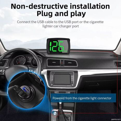 ספידומטר דיגיטלי GPS לרכב HUD. גודל פונטים גדול. KMH מד מהירות תצוגה לרכב - 3