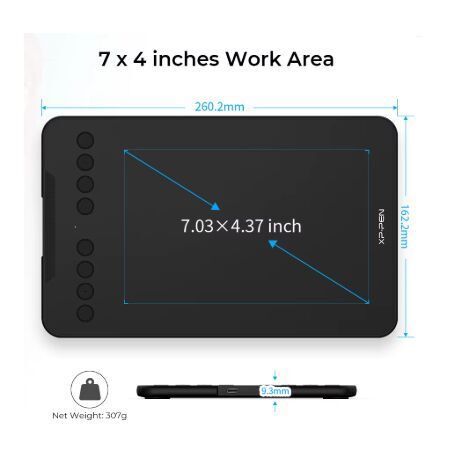 XPPen Deco Mini7 V2 Graphic Tablet with Screen for Drawing, Drafting, and Gaming