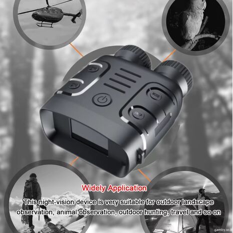 מכשיר ראיית לילה אינפרא אדום ביאנקולר 1080P, עם הגדלה של 5x, מצב יום ולילה, הגדלה דיגיטלית לצילום - 6