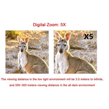 מכשיר ראיית לילה אינפרא אדום ביאנקולר 1080P, עם הגדלה של 5x, מצב יום ולילה, הגדלה דיגיטלית לצילום - 11