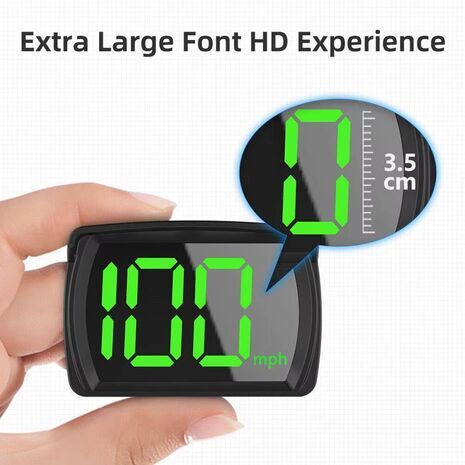 ספידומטר דיגיטלי GPS לרכב HUD. גודל פונטים גדול. KMH מד מהירות תצוגה לרכב - 15