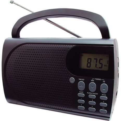 רדיו - טרנזיסטור AM/FM דיגיטלי חשמלי וסוללות , עם תחנות קבועות SAKAL SKL500PL