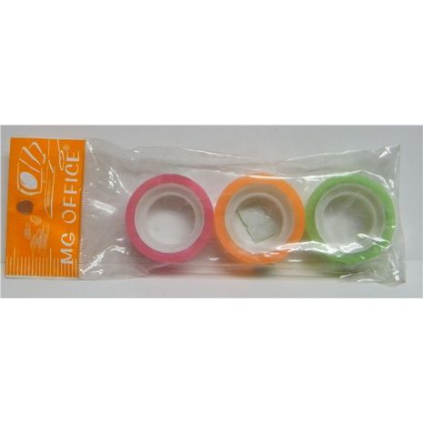 אריזת 3 רצועות דבק צבעוניות