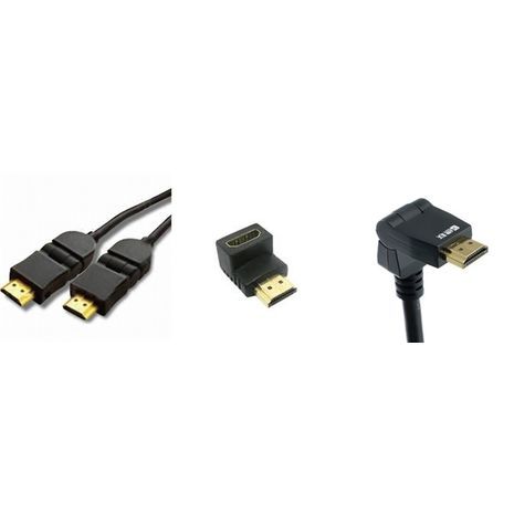 כבל HDMI 1.4, מובל + מתאם HDMI ל-HDMI עם כפיפה GPT