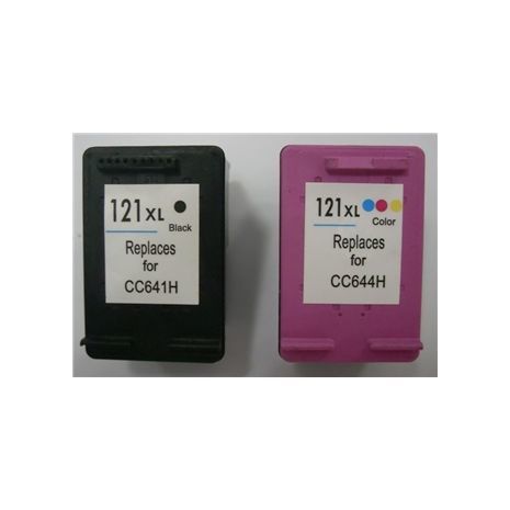HP 121 Bk  XL + HP 121 С XL пара совместимых струйных картриджей made in Taiwan