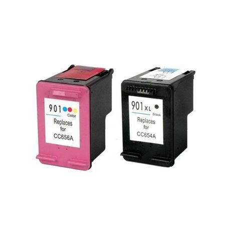 זוג ראשי דיו HP 901XL BK + HP 901C  תואמים חדשים made in Taiwan