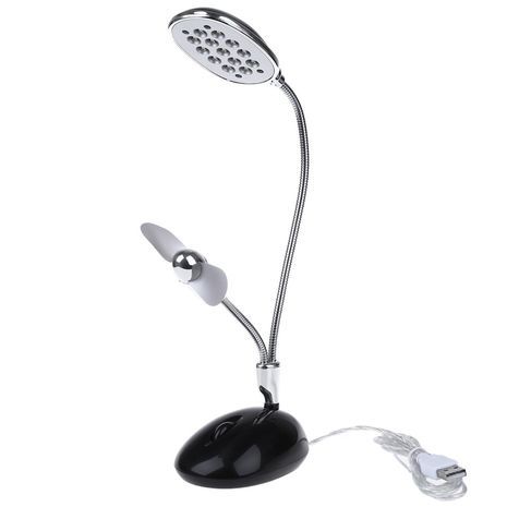 מנורת שולחן עם מאוורר USB ועל סוללות AA - 2