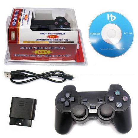 Wireless Console Controller For Sony Playstation 2/3 and PC  2.4Ghz USB2