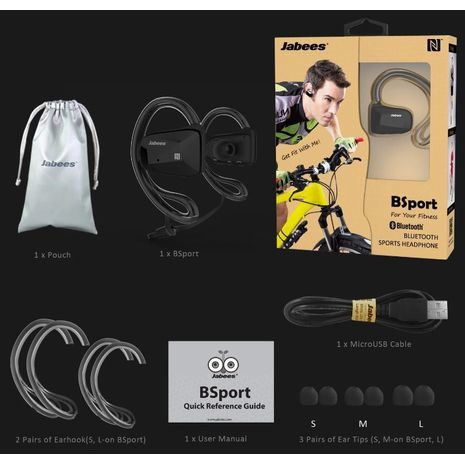 אוזניות ספורט אלחוטיות עם מיקרופון Jabees BSPORT HD Stereo