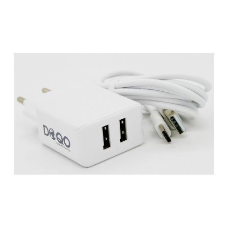 מתאם טעינה לרשת עבור iPHONE 5/6/7/8 DOQO 2.1A 5V. 2 יציאות USB (לשני מכשירים) - 2