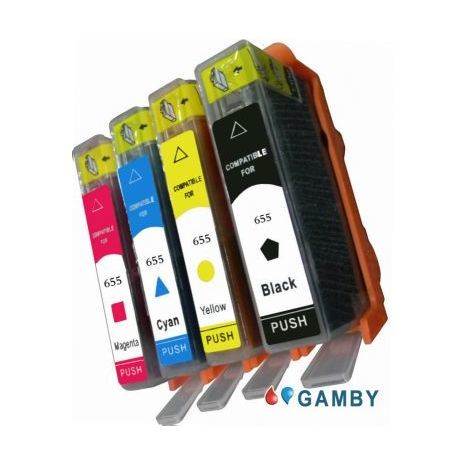 סט ראשי דיו HP 655 C/M/Y/K תואמים