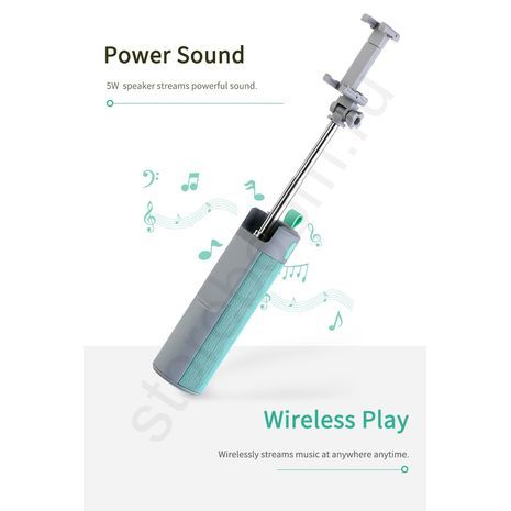 מוט סלפי לסמארטפונים אנדרואיד ואייפון + רמקול סוללת גיבוי + דיבורית