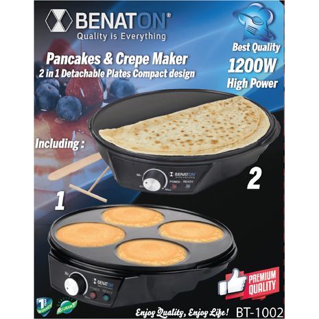 מכשיר להכנת פנקייקים + קרפים BENATON BT-1002