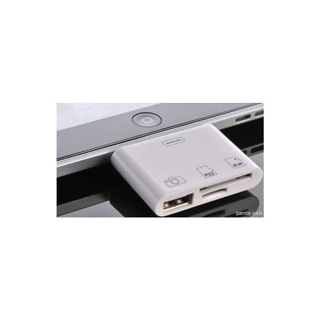 מתאם לאייפון 4 (אייפון 4) ממצלמה (USB), כרטיס SD וכרטיס מיקרו SD לאייפון - 2