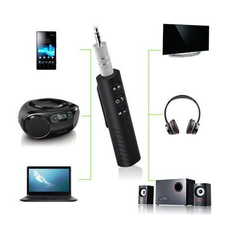 משדר Bluetooth מסוללרי למכשירים בעלי כניסה aux ( רדיודיסק וטייפ ברכב , בידורית , טלוויזיה ועד) B09