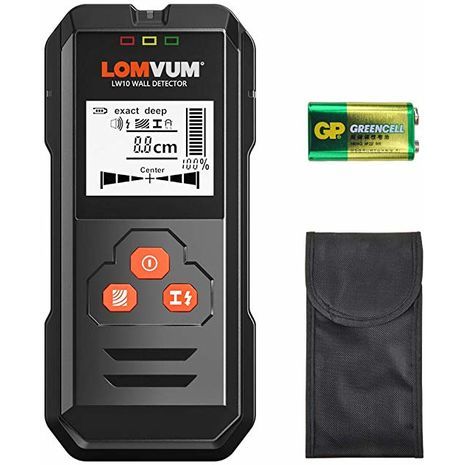 מְחַשֵׁף מֶטָל עם תאורת ניאון וסורק קיר, מִגְלוּת מֶטָל עם מסך LCD מסך HD, אות קול LOMVUM LW10 - 4