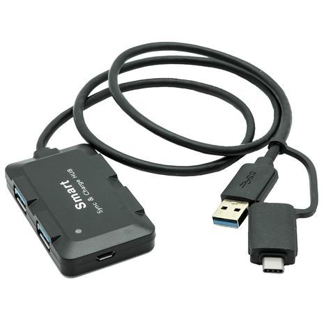 USB TYPE-C to USB 3.0 to 4-port Splitter 2-in-1 USB/Type-C Personality Port Dynamode