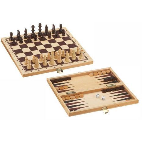 שחמט מעץ מהודר קלאסי מתקפל גדול - 40X20 סמ
