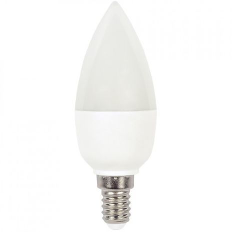 Электрическая лампочка. Маленькая (желтый цвет:) .  С тонкой резьбой .В форме свечи. Светодиодная , экономичная . Led E-14 5W = 40W A60