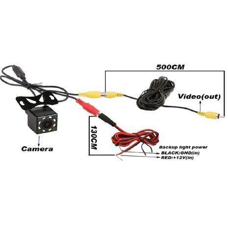 מצלמה אחורית עם 8 ראיות לילה LED. מצלמת חניה לגיבוי אוניברסלית עמיד למים, חסינים בהלם, זווית רחבה, תמונת צבע HD