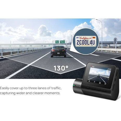 מצלמה דרך DVR - 70mai A200. מסך LCD בגודל 2 אינץ'.רזולוציה 1080P . זווית צפייה130° הקלטת ערוץ כפול, ראיית לילה.