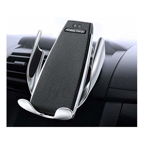 זרוע לרכב - מחזיק טלפון ומטען אלחוטי חיישן חכם 10 W. מחזיק טלפון על רשת  מזגן.